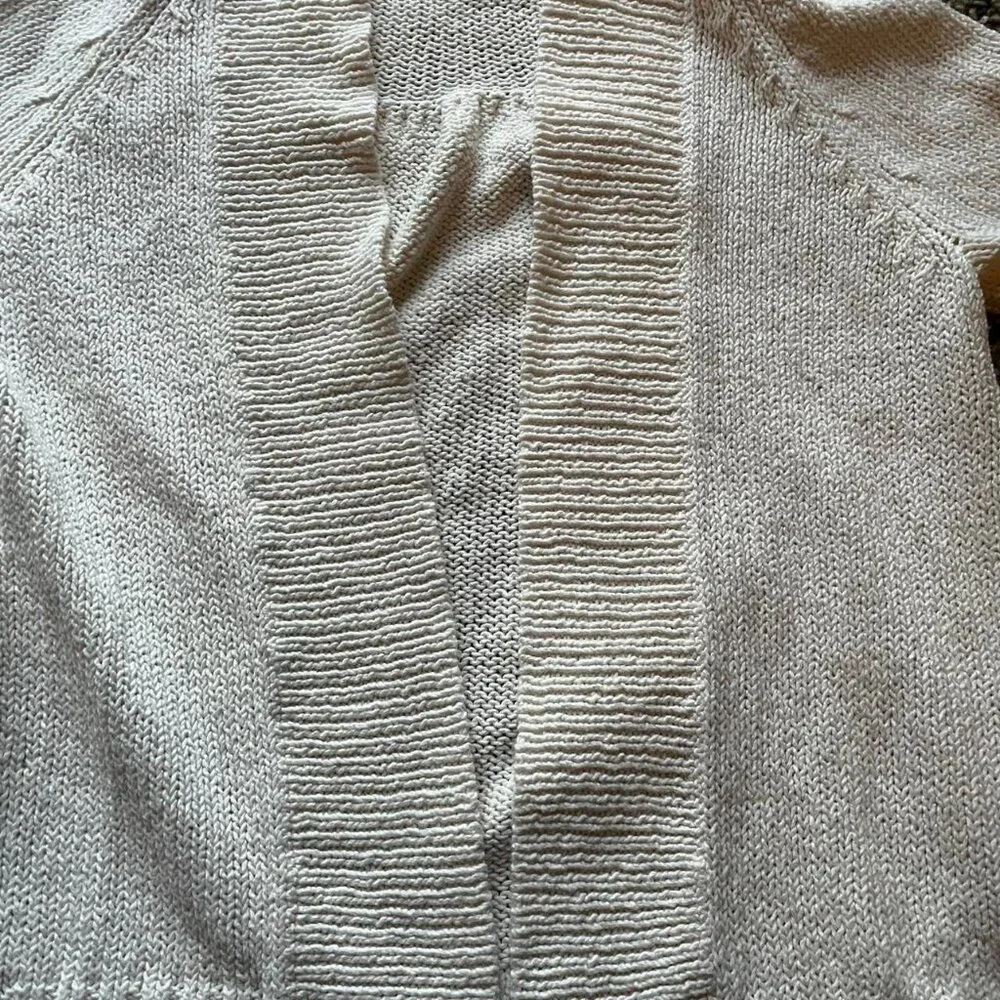 J Crew Cardigan Womens XS Ivory Knit 100% Cotton Normcore Cottage Minimalist - Picture 3 of 7